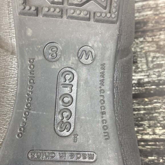 Crocs Black Ballet Flat Slip Slide On Shoes 8 - Picture 6 of 6